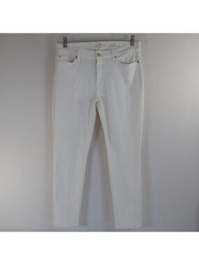 7 For All Mankind Ankle Gwenevere Jeans Women's SIZE 32 Ivory Slim Skinny